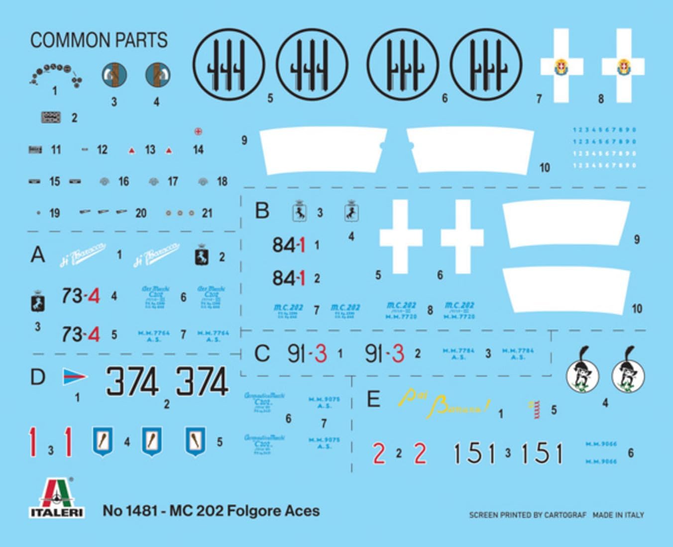 Italeri IT1/72 WW2 IT1481 IT1481 MCCHI MC.202 Folgore Ace Plastic Model