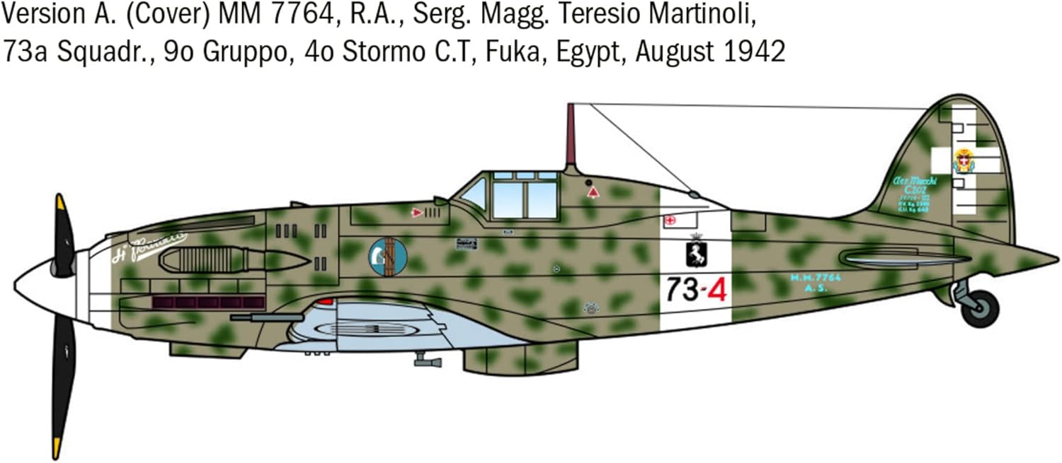 Italeri IT1/72 WW2 IT1481 IT1481 MCCHI MC.202 Folgore Ace Plastic Model