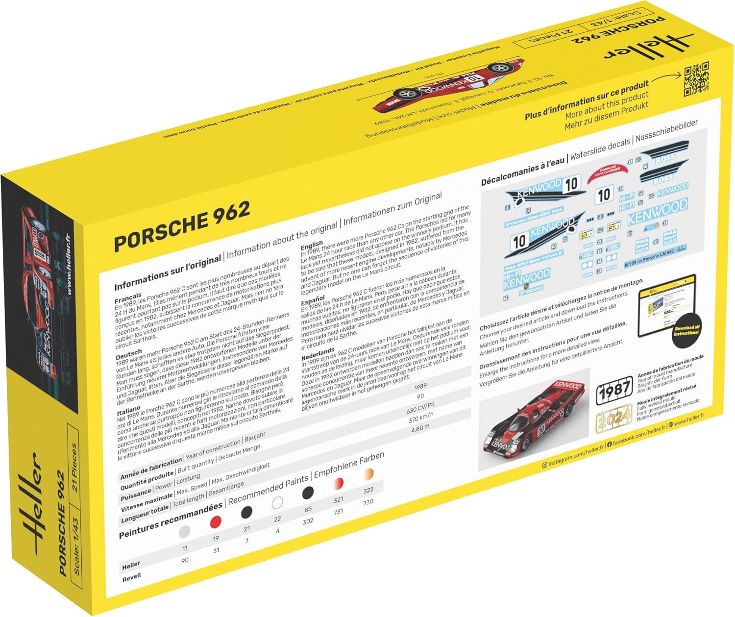 Heller 56109 Starter Kit Porsche 962 1/43
