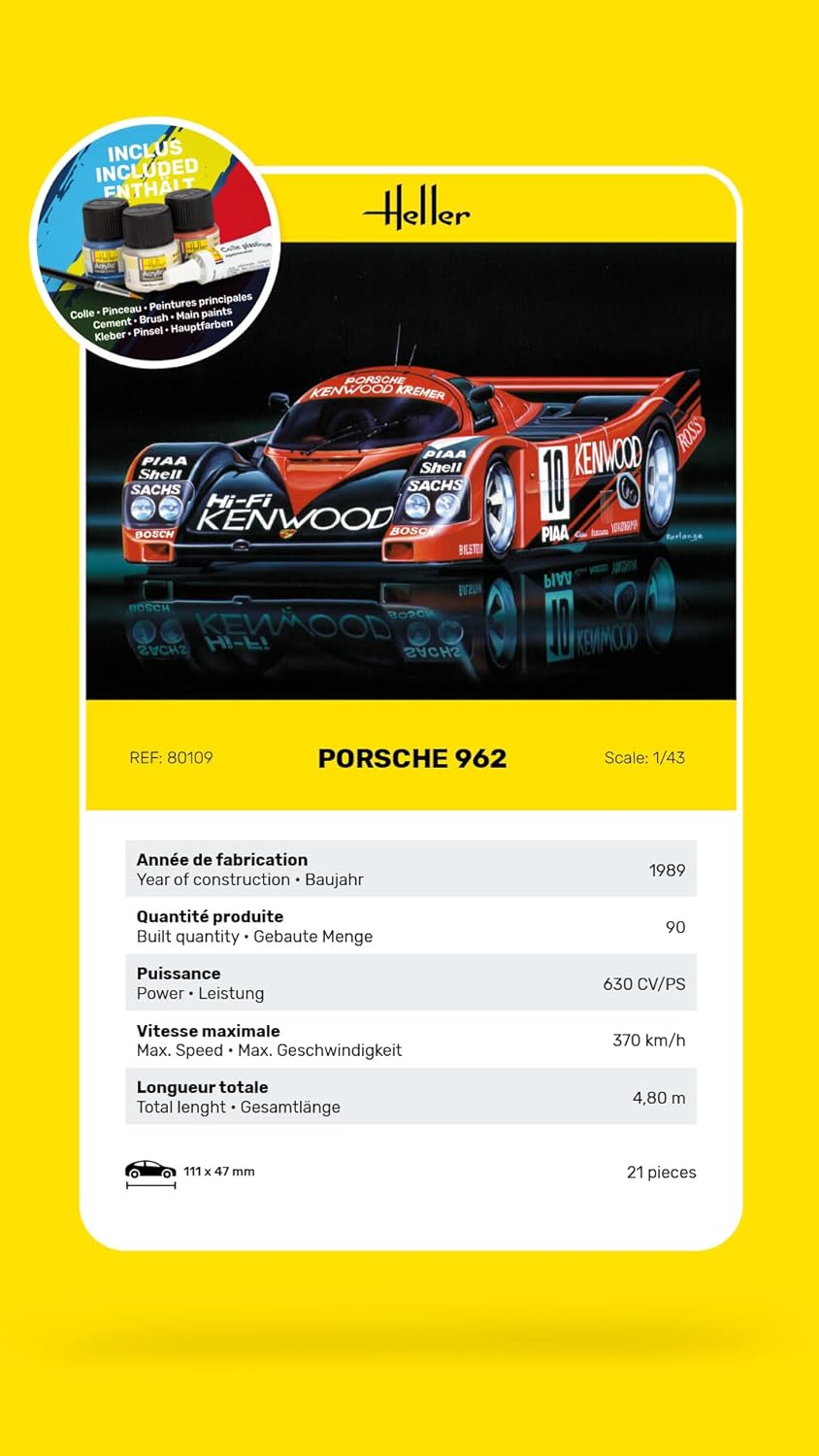 Heller 56109 Starter Kit Porsche 962 1/43