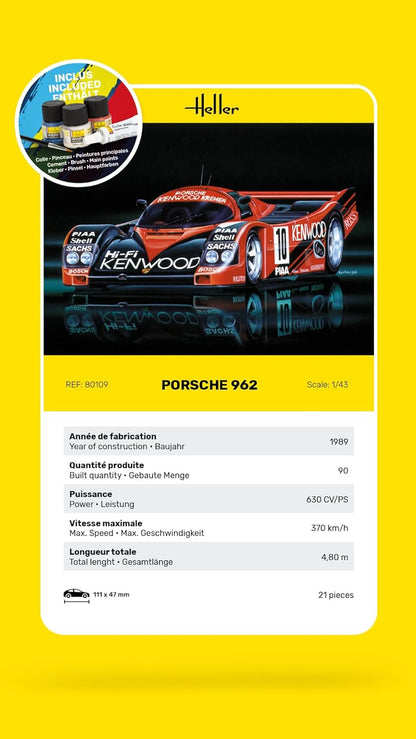 Heller 56109 Starter Kit Porsche 962 1/43