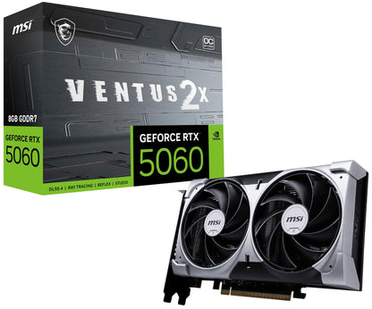 MSI GeForce RTX 5060 8G VENTUS 2X OC Graphics Card - 8GB GDDR7 (28Gbps/128-bit), PCIe 5.0 - HDMI 2.1b, 3 x DisplayPort 2.1b