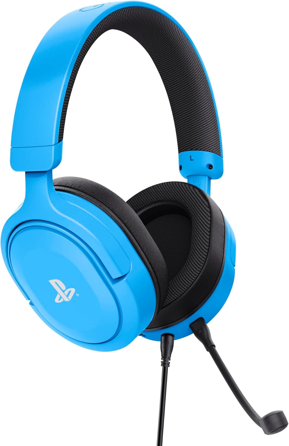 Trust Gaming GXT 498B Forta  Gaming Headset for PS5 / PS4, 1.2m Cable, 50mm Drivers, 3D Audio, Detachable Microphone, Wired Over-Ear Headphones with Mic, Blue