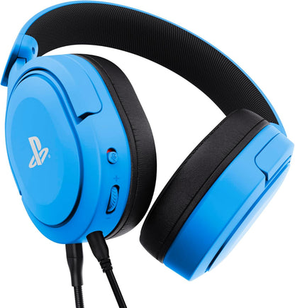 Trust Gaming GXT 498B Forta  Gaming Headset for PS5 / PS4, 1.2m Cable, 50mm Drivers, 3D Audio, Detachable Microphone, Wired Over-Ear Headphones with Mic, Blue