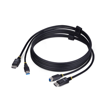 StarTech.com Câble KVM DisplayPort de 1,8m et USB 5Gbps, 4K 60Hz, Câble Combo à Compatibilité Universelle pour Switchs KVM