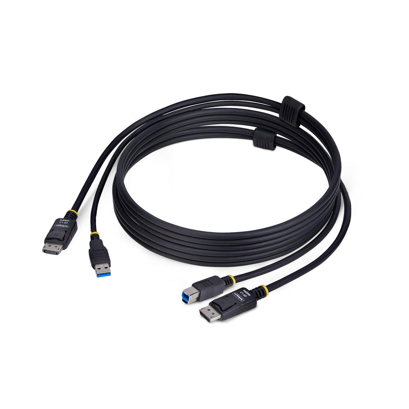 StarTech.com Câble KVM DisplayPort de 1,8m et USB 5Gbps, 4K 60Hz, Câble Combo à Compatibilité Universelle pour Switchs KVM