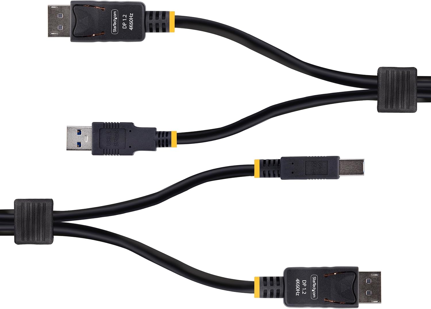 StarTech.com Câble KVM DisplayPort de 1,8m et USB 5Gbps, 4K 60Hz, Câble Combo à Compatibilité Universelle pour Switchs KVM