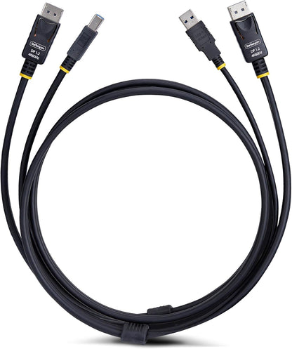 StarTech.com Câble KVM DisplayPort de 1,8m et USB 5Gbps, 4K 60Hz, Câble Combo à Compatibilité Universelle pour Switchs KVM