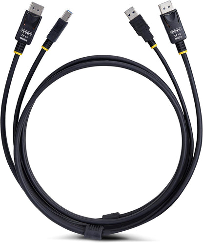 StarTech.com 10ft (3m) DisplayPort and USB 5Gbps KVM Cable, 4K 60Hz, Universal Compatible DP/USB Combo Cable for KVM Switches