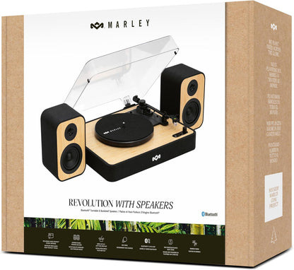 House Of Marley Revolution Bt Turntable With Speakers Signature Black