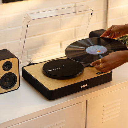 House Of Marley Revolution Bt Turntable With Speakers Signature Black