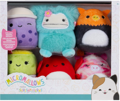 Squishmallows Micromallows Original 6-Pack - Henley the Alicorn, Carlos the Crab, Myrna the Griffin, Poplina the Boba, Anjara the Breakfast Burrito, Joelle the Bigfoot