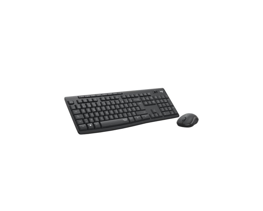 Logitech MK295 Silent wireless mouse and keyboard set with SilentTouch technology, standard size numeric keypad, instant wireless responsiveness, 90% less noise, French QWERTY - Gray