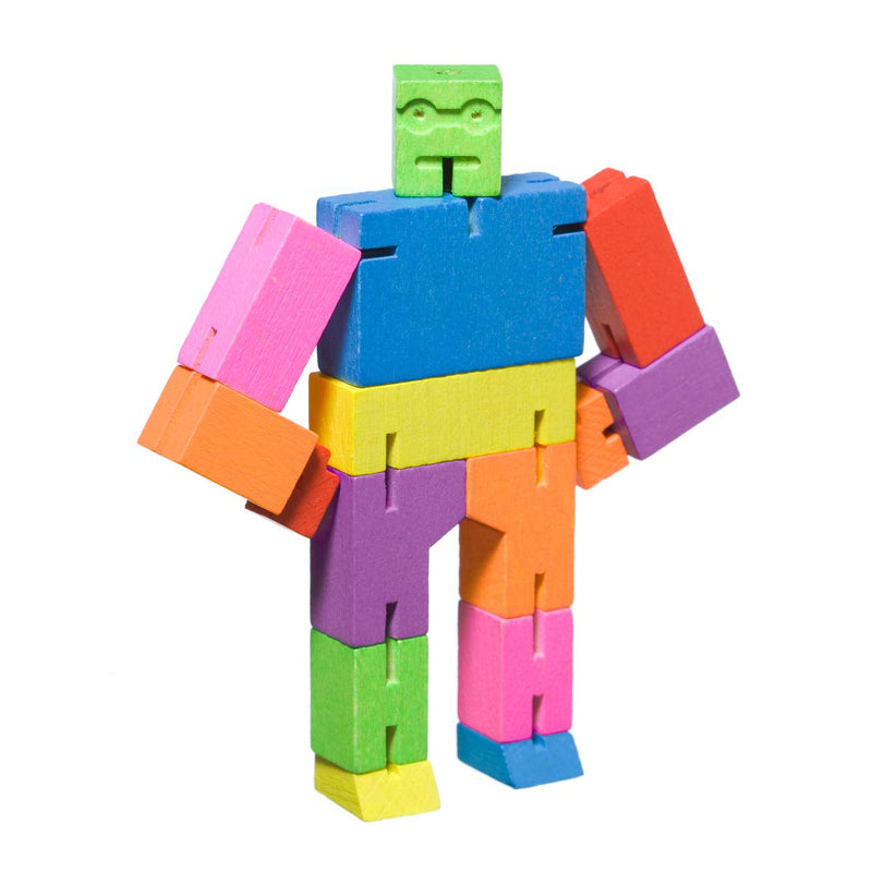 Areaware Multi-Colour Small Cubebot Wooden Mechanical Puzzle, 1 Set, 1 Item, 1 Piece, Ages 3+