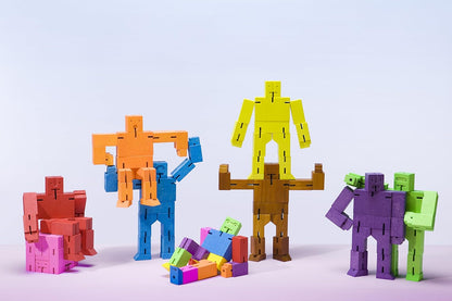 Areaware Multi-Colour Small Cubebot Wooden Mechanical Puzzle, 1 Set, 1 Item, 1 Piece, Ages 3+