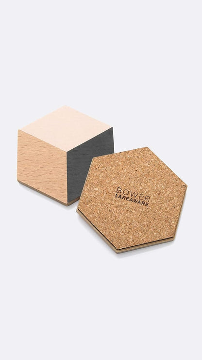 Areaware Table Tiles (black/beige), Cork, 10x9x5 cm