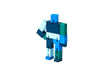 Cubebot Capsule Collection, 3D-puzzelrobot, blauw, multi, David Weeks, Areaware (Small