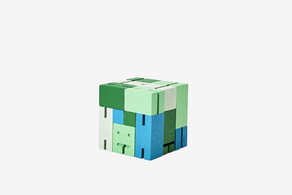 Areaware CUBEBOT® Capsule Collection | 3D puzzelrobot | Groen Multi | David Weeks (Micro