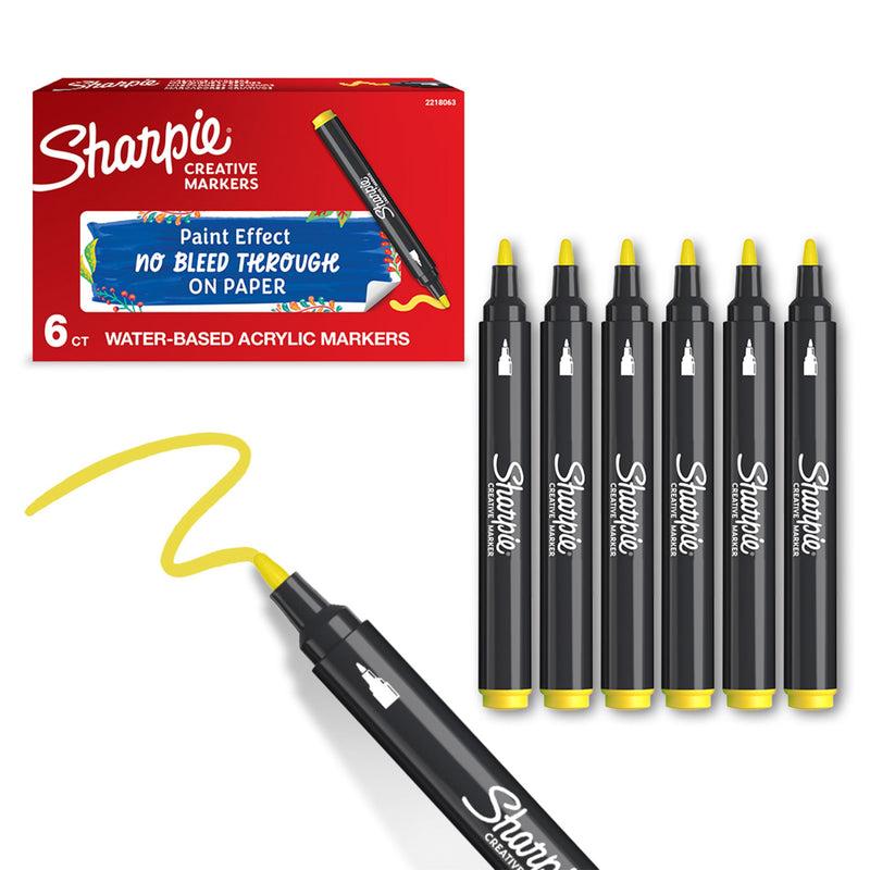 SHARPIE Pennarello acrilico, punta rotonda, giallo