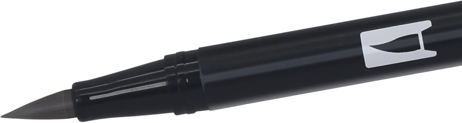 Tombow Dual brush-n25 – Double Brush Tip Marker, Black