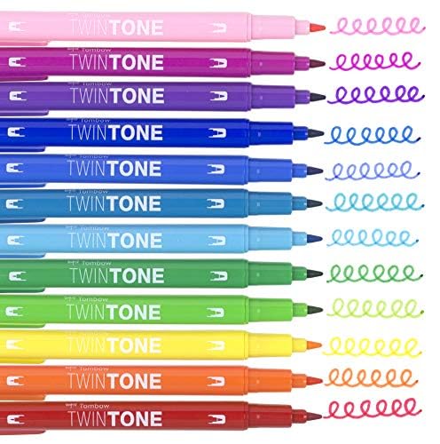 Tombow | TWINTONE | Dual Tip Marker | For Drawing, Coloring, Writing, Bullet Journal | Home & Professional Use | Color Violet