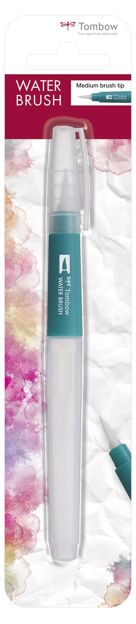 Tombow Water Brush Flat tip, refillable Watercolour Brush for Watercolour Techniques, Adjustable Water Flow, Easy to Clean