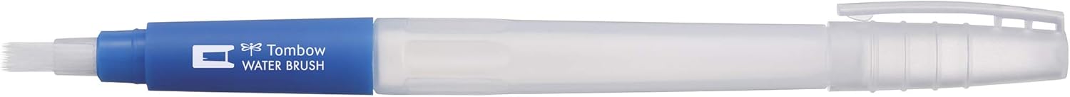 Tombow Juego de brochas Wb-3P con depósito de agua (vacías), 3 piezas, 1 brocha fina, mediana y plana, multicolor