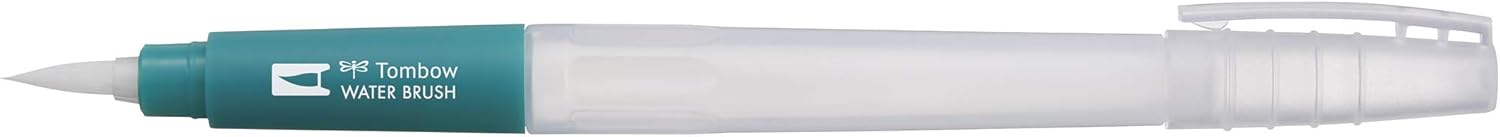 Tombow Juego de brochas Wb-3P con depósito de agua (vacías), 3 piezas, 1 brocha fina, mediana y plana, multicolor