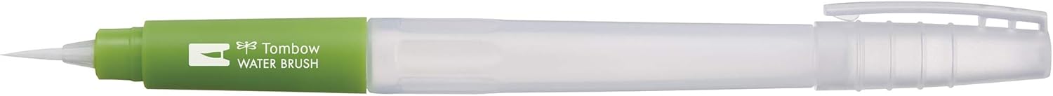 Tombow Juego de brochas Wb-3P con depósito de agua (vacías), 3 piezas, 1 brocha fina, mediana y plana, multicolor