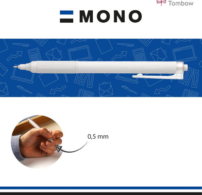 Tombow Ballpoint Pen MONO Graph Lite White, Precise Needle Tip, Smooth Writing, Ergonomic Grip