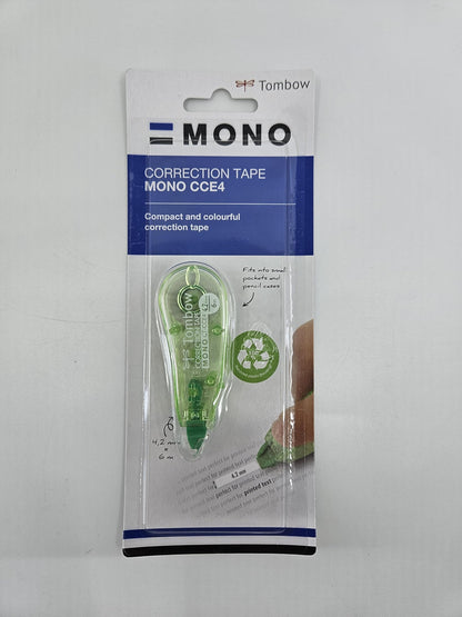 Tombow - MONO CCE | Mini Cinta Correctora Blanca de Secado Inmediato - 1 Unidad - Cobertura Plástica Color