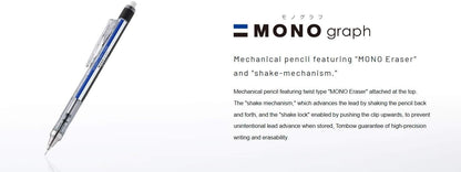 Tombow Mono Graph Shaker Mechanical Pencil 0.5mm, Blue Body (SH-MG41) by Tombow