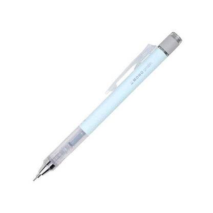 Tombow Mono Graph Mechanical Pencil 0.5 mm, ice Blue, HB, Precise Drawing with 4 mm tip, Shaking Mechanism, incl. refillable Eraser, Blister Pack