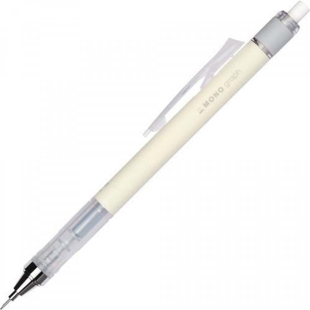 Tombow - MONO Graph | Portaminas Profesional con Mina 0.5 - Diseño Exterior Amarillo Crema
