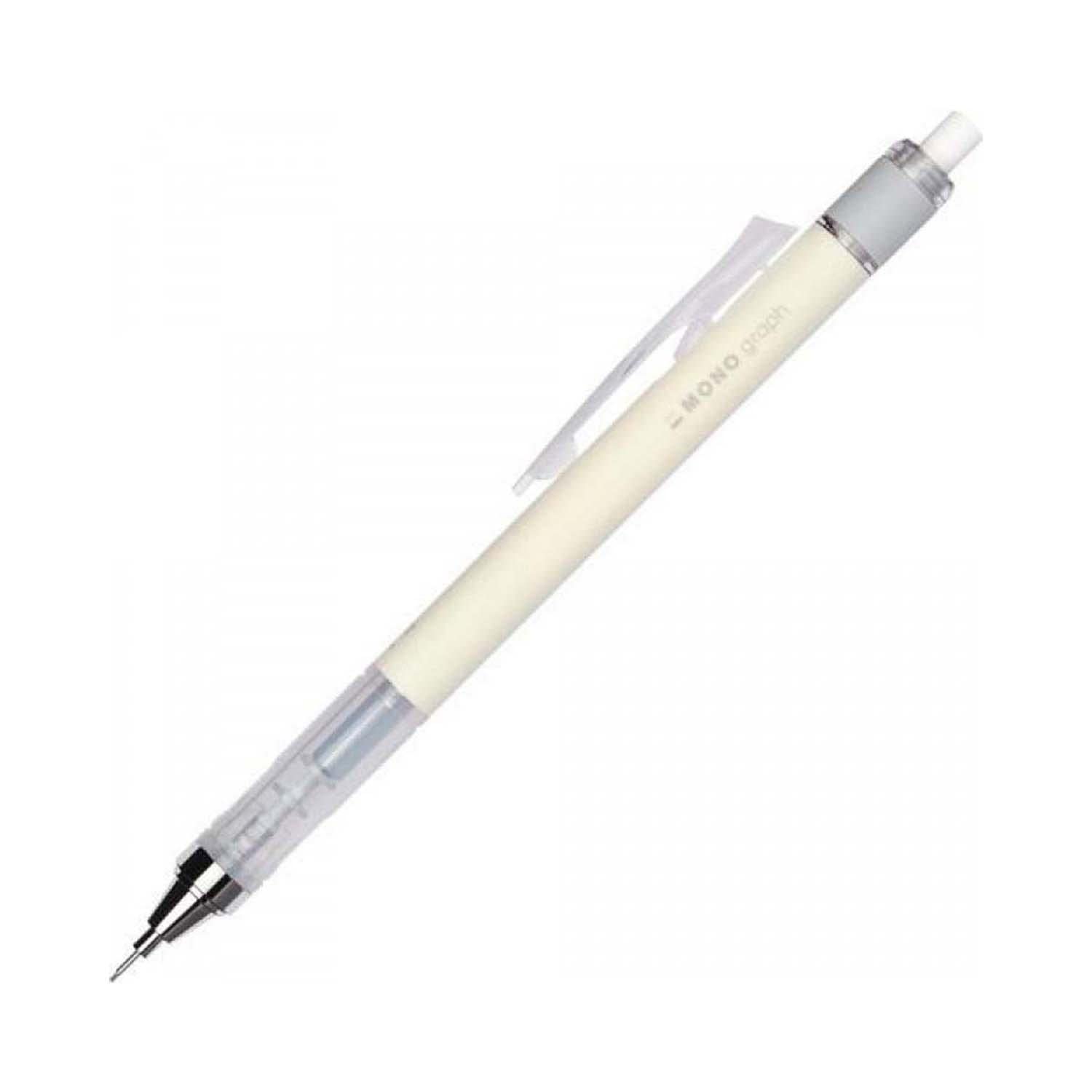 Tombow - MONO Graph | Portaminas Profesional con Mina 0.5 - Diseño Exterior Amarillo Crema