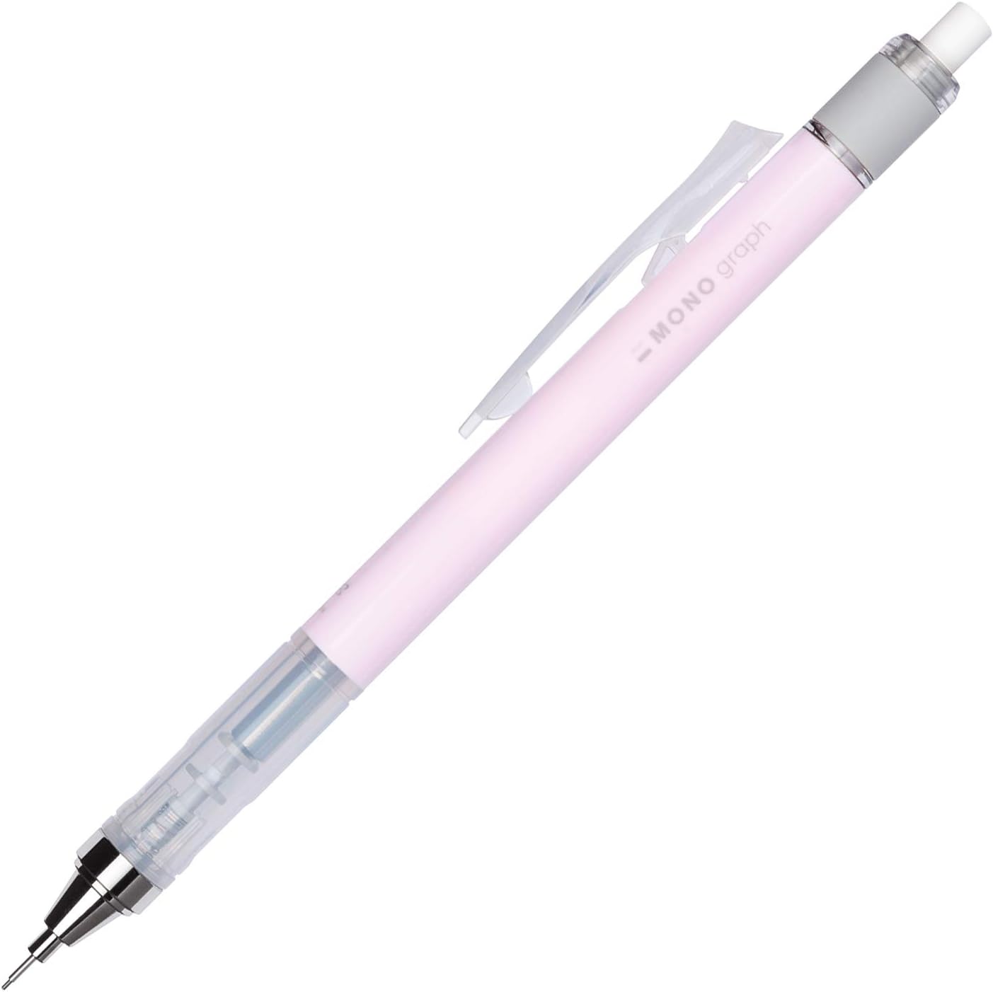 Tombow MONO graph mechanical pencil 0.5 mm, pink marshmellow, HB, precise drawing with 4 mm tip, shaking mechanism, incl. refillable eraser