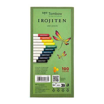 Tombow IROJITEN artist's coloured pencil set of 10, strong colours, wax-based lead for smooth colour gradients