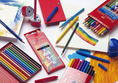 Faber-Castell Jumbo Grip Coloured Pencils Set of 3, Whiteaa