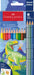 Faber-Castell 111213 – Cardboard Case with 13 Coloured Pencils – 10 Classic Colours + 3 Metallic – Dinosaur Edition