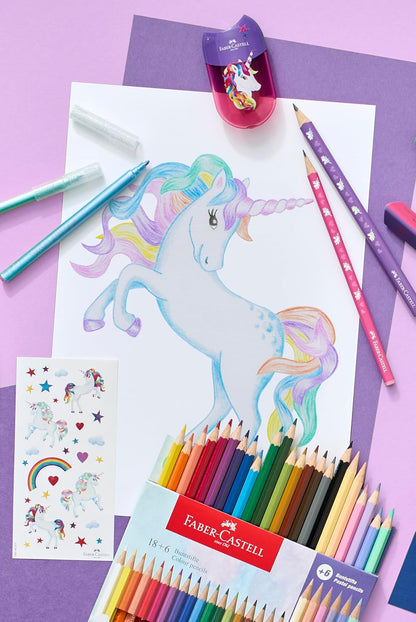 Faber Castell Colour pencil Castle unicorn 18+6