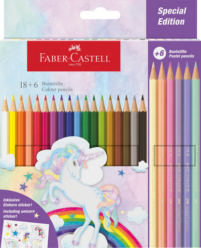 Faber Castell Colour pencil Castle unicorn 18+6