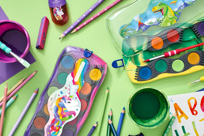 Faber-Castell 111516 - Unicorn writing set with HB pencils and eraser, school set for children
