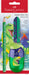 Faber-Castell 111529 - Writing set Dino with jumbo pencil, sharpener and eraser, school set for children
