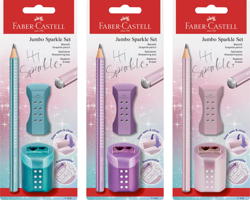 Faber-Castell No. 116820 Sparkle Jamio Pencil 3-Pieces Writing Set