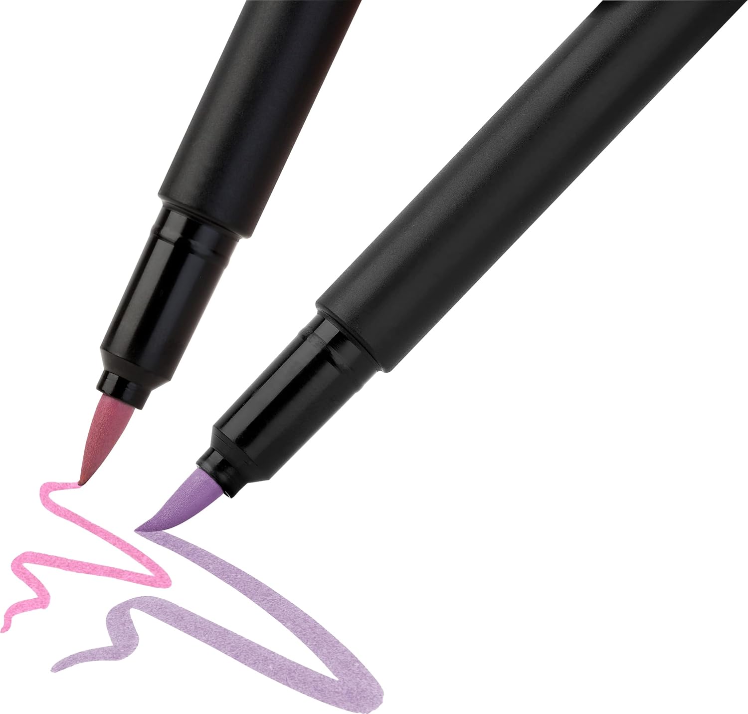 Faber-Castell Brush Pen Black Edition - Pastel Colours - Cardboard Box of 6