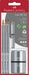 Faber Castell Grip 2001 HB Pencils x3, Eraser Caps x2, & Trio 3-Hole Sharpener