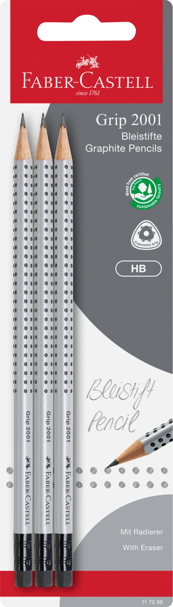 Faber Castell "Grip 2001" Graphite Pencil (Pack of 3