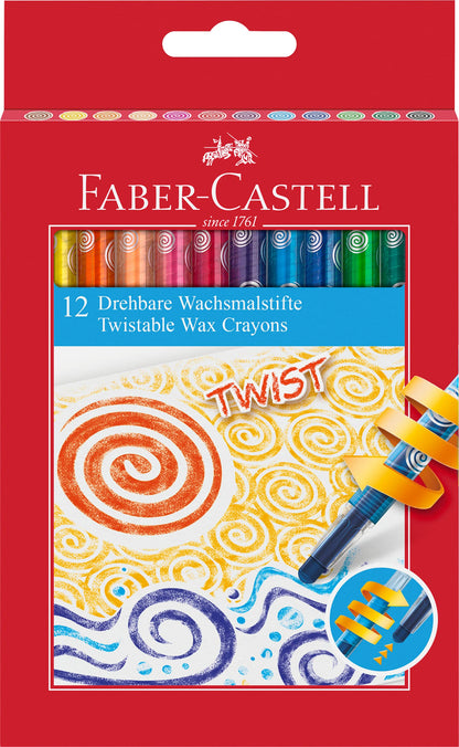 Faber-Castell 120003 Twistable Wax Crayons (Pack of 12