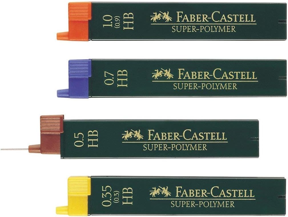 Faber-Castell Miscellaneous Super-Polymer Fineline Lead, 0.35mmBlack, B, For Art, Craft, Drawing, Sketching, Home, School, University, Colouring