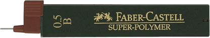 Faber-Castell 120501 - Mine Sottili Super Polymer, Durezza B, 0,5 Mm, 12 Pezzi